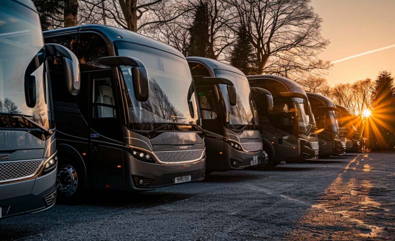 Diverse fleet of coaches for hire in the UK, catering to all needs